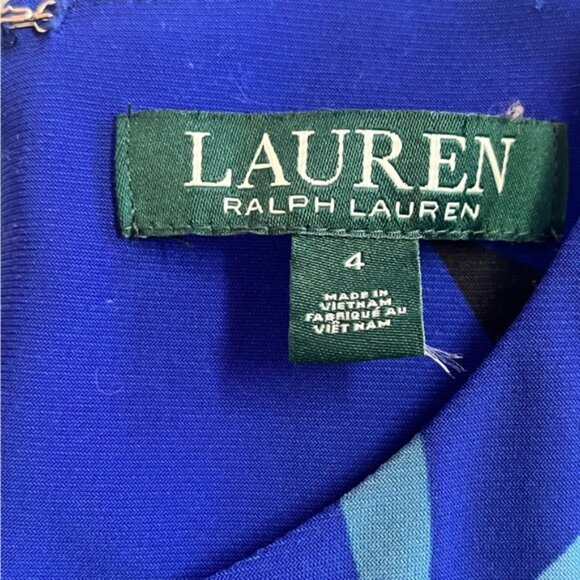 Lauren Ralph Lauren Blue Floral Summer Sleeveless Stretch Dress - Picture 4 of 12